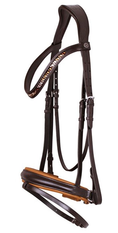 CROWN B-Unique Bridle. Brown/Camel R-383 - Normal Bridles - SD Design Aps