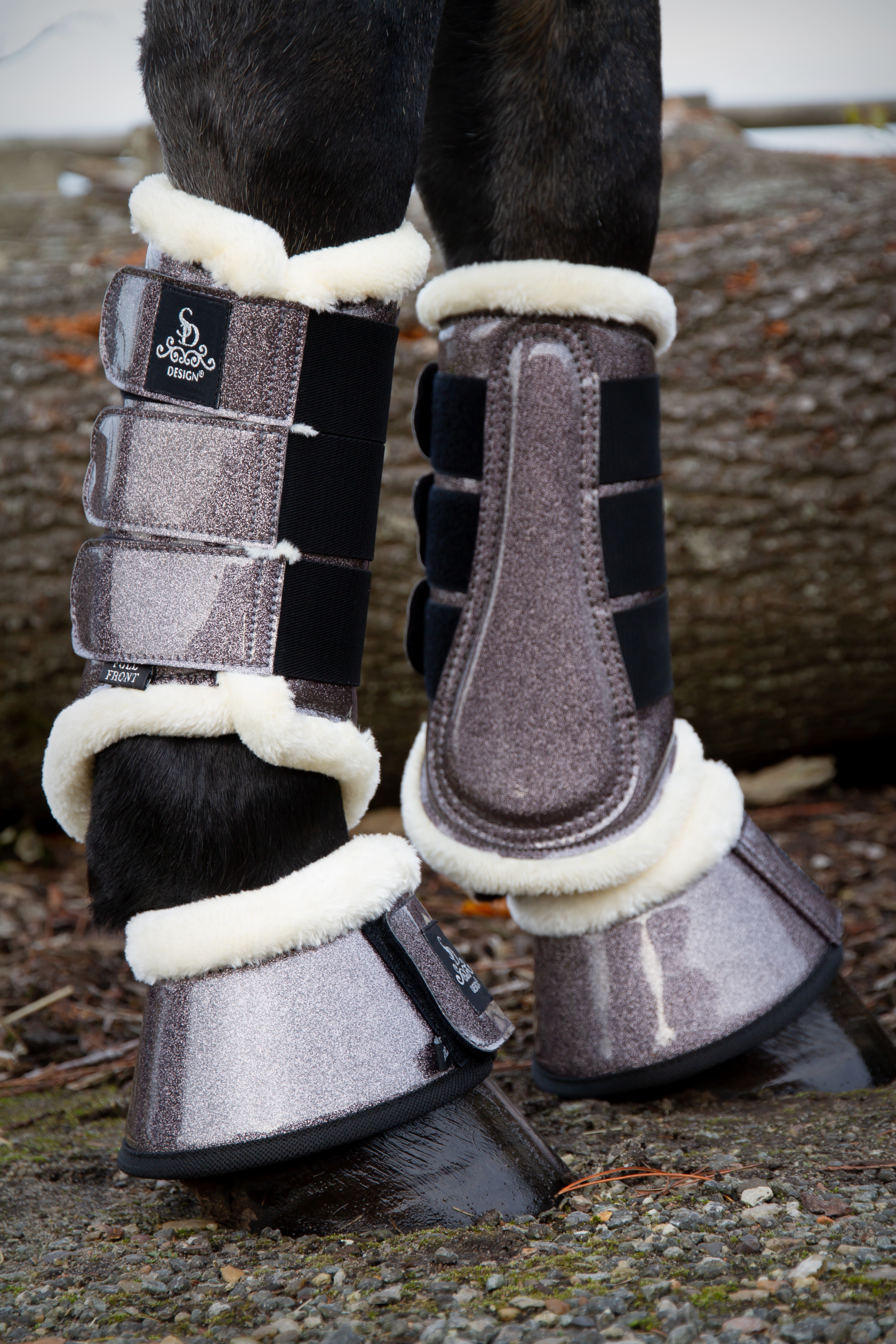 SD Sparkle bell boots in grey. PONY O-244