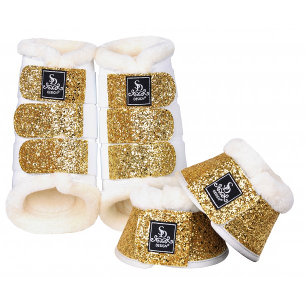 SD® Glitter bell boots in gold. O240 SD® Bell boots SD Design Aps